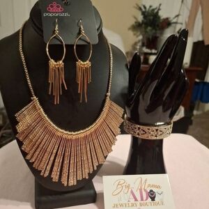 Paparazzi Radiant Gold Necklace and Earring Set
